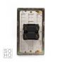 Soho Lighting Brushed Chrome 45A 1 Gang Double Pole Switch Double Plate Wht Ins Screwless