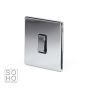 Soho Lighting Polished Chrome 1 Gang 2 Way 10A Light Switch Blk Ins Screwless