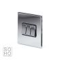 Soho Lighting Polished Chrome 3 Gang 2 Way 10A Light Switch Blk Ins Screwless