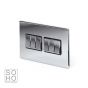 Soho Lighting Polished Chrome 6 Gang 2 Way 10A Light Switch Blk Ins Screwless