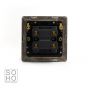 Soho Polished Chrome 45A 1 Gang Double Pole Switch Single Plate Blk Ins Screwless