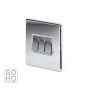 Soho Lighting Polished Chrome 3 Gang 2 Way 10A Light Switch Wht Ins Screwless