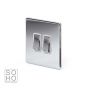 Soho Lighting Polished Chrome 2 Gang Intermediate Switch White Ins 10A Screwless