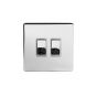 Soho Lighting Polished Chrome 2 Gang Intermediate Switch White Ins 10A Screwless