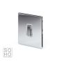 Soho Lighting Polished Chrome 1 Gang 20A Double Pole Switch Wht Ins Screwless