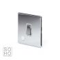 Soho Lighting Polished Chrome 1 Gang 20A Double Pole Switch Flex Outlet Wht Ins Screwless