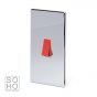 Soho Polished Chrome 45A 1 Gang Double Pole Switch Double Plate Wht Ins Screwless