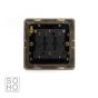 Soho Lighting Brushed Brass 3 Gang 2 Way 10A Light Switch Blk Ins Screwless