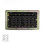 Soho Lighting Brushed Brass 6 Gang 2 Way 10A Light Switch Blk Ins Screwless