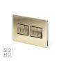 Soho Lighting Brushed Brass 6 Gang 2 Way 10A Light Switch Blk Ins Screwless
