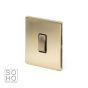 Soho Lighting Brushed Brass 1 Gang Intermediate Switch Black Ins 10A Screwless