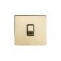 Soho Lighting Brushed Brass 1 Gang Intermediate Switch Black Ins 10A Screwless