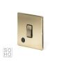Soho Lighting Brushed Brass 1 Gang 20A Double Pole Switch Flex Outlet Blk Ins Screwless