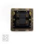 Soho Brushed Brass 45A 1 Gang Double Pole Switch Single Plate Blk Ins Screwless