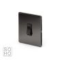 Soho Lighting Black Nickel 1 Gang 2 Way 10A Light Switch Blk Ins Screwless