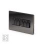 Soho Lighting Black Nickel 6 Gang 2 Way 10A Light Switch Blk Ins Screwless