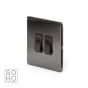 Soho Lighting Black Nickel 2 Gang Intermediate Switch Black Ins 10A Screwless