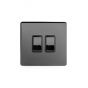 Soho Lighting Black Nickel 2 Gang Intermediate Switch Black Ins 10A Screwless