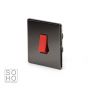 Soho Black Nickel 45A 1 Gang Double Pole Switch Single Plate Blk Ins Screwless