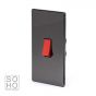 Soho Lighting Black Nickel 45A 1 Gang Double Pole Switch Double Plate Blk Ins Screwless