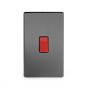 Soho Lighting Black Nickel 45A 1 Gang Double Pole Switch Double Plate Blk Ins Screwless