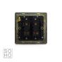 Soho Lighting Antique Brass 2 Gang Light Switch 2-Way 10A Black Inserts