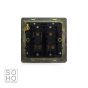 Soho Lighting Antique Brass 2 Gang 2 Way 10A Light Switch Blk Ins Screwless