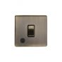Soho Lighting Antique Brass 1 Gang 20A Double Pole Switch Flex Outlet Blk Ins Screwless