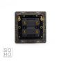 Soho Lighting Antique Brass 45A 1 Gang Double Pole Switch Single Plate Blk Ins Screwless