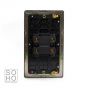 Soho Antique Brass 45A 1 Gang Double Pole Switch Double Plate Blk Ins Screwless