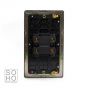 Soho Lighting Antique Brass 45A 1 Gang Double Pole Switch Double Plate Blk Ins Screwless