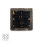 Soho Lighting Brushed Chrome 10A 1 Gang 2 Way Switch with Black Insert Screwless