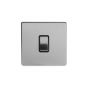 Soho Lighting Brushed Chrome 10A 1 Gang 2 Way Switch with Black Insert Screwless
