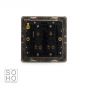 Brushed Chrome 10A 2 Gang 2 Way Switch with Black Insert Screwless