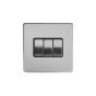 Soho Lighting Brushed Chrome 3 Gang Intermediate Switch BLK Insert Screwless