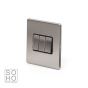 Soho Lighting Brushed Chrome 3 Gang Intermediate Switch BLK Insert Screwless