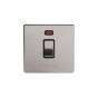 Soho Lighting Brushed Chrome 20A 1 Gang Double Pole Switch With Neon Blk Ins Screwless