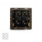 Soho Lighting Brushed Chrome 2 Gang 2 Way Toggle Switch Screwless