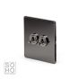 Soho Lighting Black Nickel 2 Gang 2 Way Toggle Switch Screwless