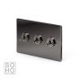 Soho Lighting Black Nickel 3 Gang 2 Way Toggle Switch Screwless