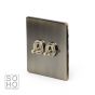 Soho Lighting Antique Brass 2 Gang 2 Way Toggle Switch Screwless