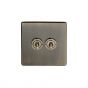 Soho Lighting Antique Brass 2 Gang 2 Way Toggle Switch Screwless