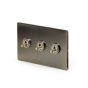 Soho Lighting Antique Brass 3 Gang Intermediate Toggle Switch Screwless