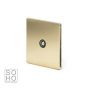 Soho Lighting Brushed Brass TV Coaxial Aerial Socket Black Ins Screwless
