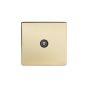 Soho Lighting Brushed Brass TV Coaxial Aerial Socket Black Ins Screwless