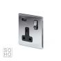 Soho Lighting Polished Chrome 1 Gang Single USB Socket Blk Ins Screwless