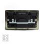 Soho Lighting Polished Chrome 2 Gang Double 3.1 Amp USB Socket Blk Ins Screwless