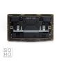 Soho Lighting Brushed Brass 2 Gang Double 3.1 Amp USB Socket Blk Ins Screwless