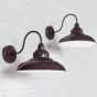 Mulberry Red Burgundy Reclaimed Style Wall Light - Portland - Soho Lighting