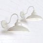 Clay White Cream Reclaimed Style Wall Light - Portland - Soho Lighting